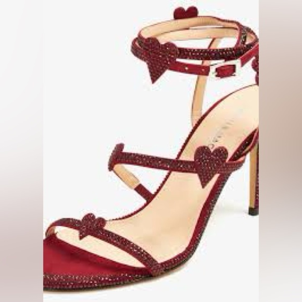 Mach & Mach Petit Coeur 85MM Strass Suede Sandals - Picture 2 of 13